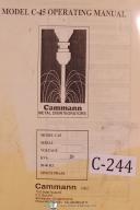 Cammann-Cammann Operators Instruction Parts C-86 96 Series Metal Disintegrator Manual-96 Series-C-86-02